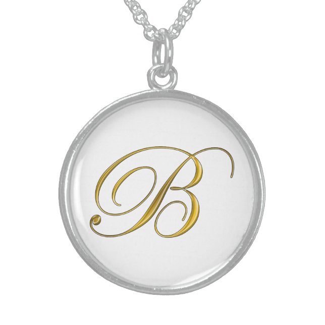 Gold Monogram B Necklace (Front)