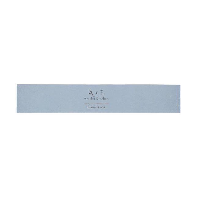 Gold Monogram Belly Band | Wedding Wrap (Flat)