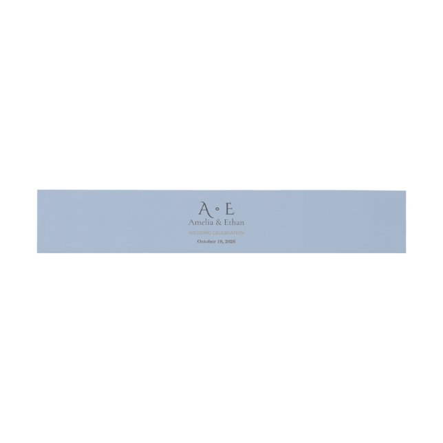 Gold Monogram Belly Band | Wedding Wrap (Flat)