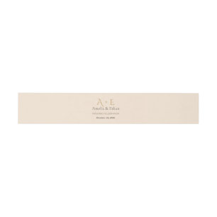 Gold Monogram Belly Band   Wedding Wrap