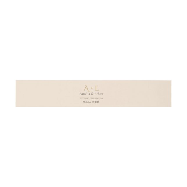 Gold Monogram Belly Band | Wedding Wrap (Flat)
