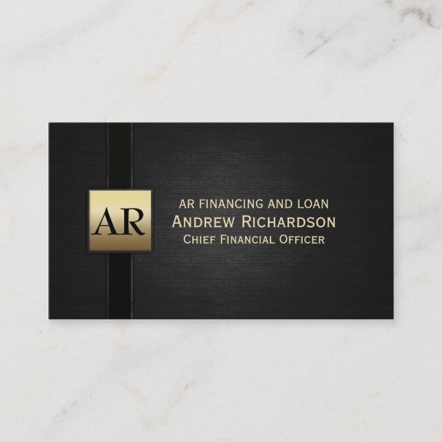 Gold Monogram Business Card (Front)
