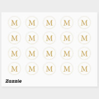 Monogram Date Antique Gold Wax Seal Sticker