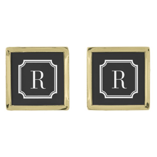 Gold monogram cufflinks for groom and groomsmen | www.semadata.org