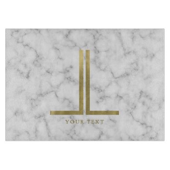 Gold Monogram Cutting Board by heartlockedhome at Zazzle