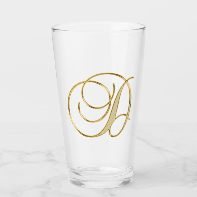 Gold Monogram D Glass (Front)
