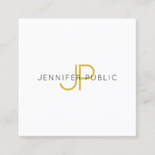 Gold Monogram Design Trendy Modern Template Square Business Card