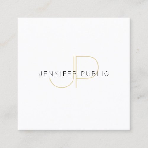 Gold Monogram Elegant Design Modern Chic Template Square Business Card