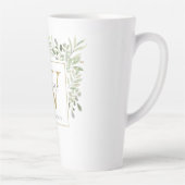 Gold Monogram Elegant Modern Greenery  Latte Mug (Right)