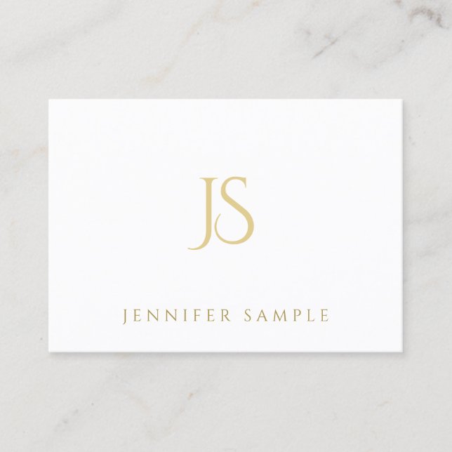Gold Monogram Elegant Modern Simple Professional Business Card (Front)