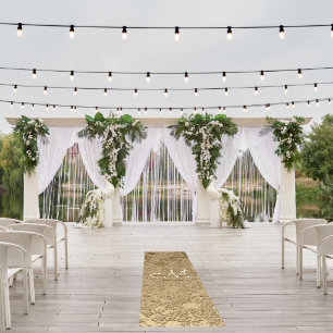 Gold Monogram Elegant Modern Wedding Outdoor Rug