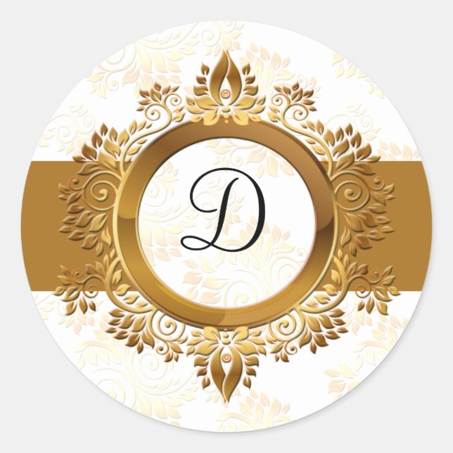 gold monogram envelope seal (Front)