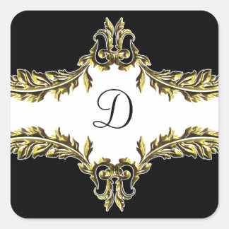gold monogram envelope seal