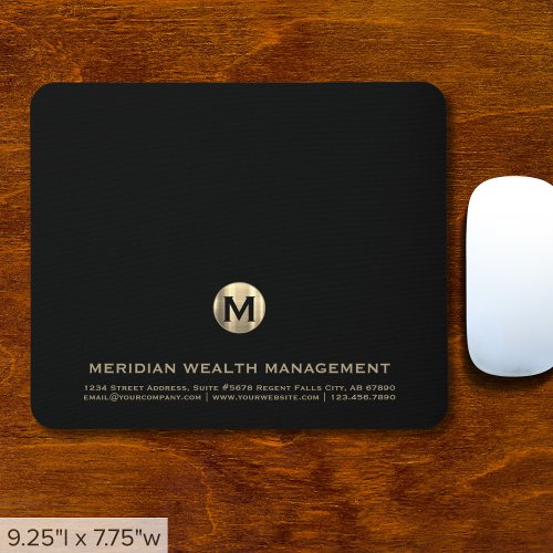 Gold Monogram Financial Planner Mouse Pad