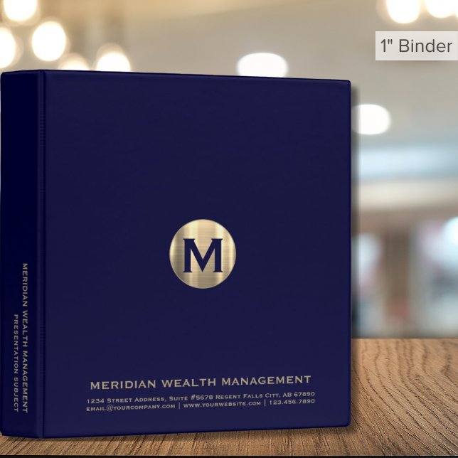 Gold Monogram Financial Presentation Binder (Creator Uploaded)