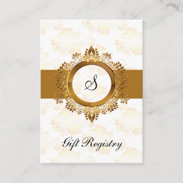 gold monogram  Gift registry  Cards
