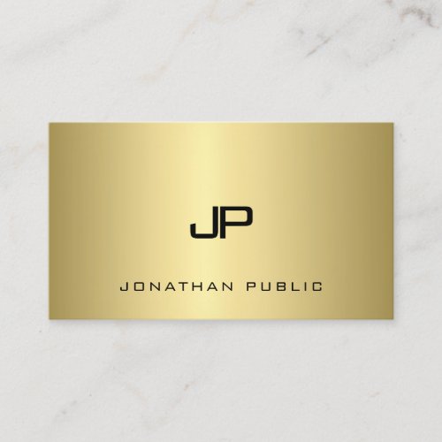 Gold Monogram Glamour Plain Modern Graceful Top Business Card
