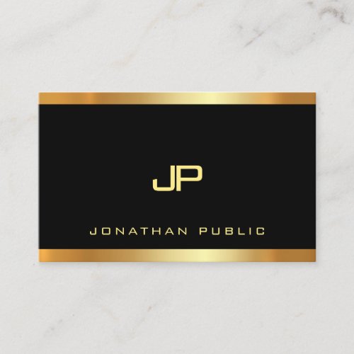 Gold Monogram Glamour Plain Modern Luxury Perfect Business Card