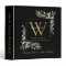Gold Monogram Greenery  Black Office School