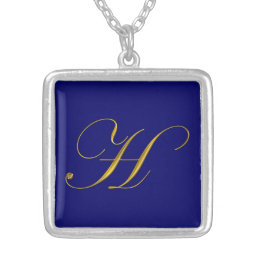 Gold Monogram H Initial Necklace