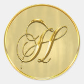 Gold Monogram B Seal Wedding Invitation Holiday