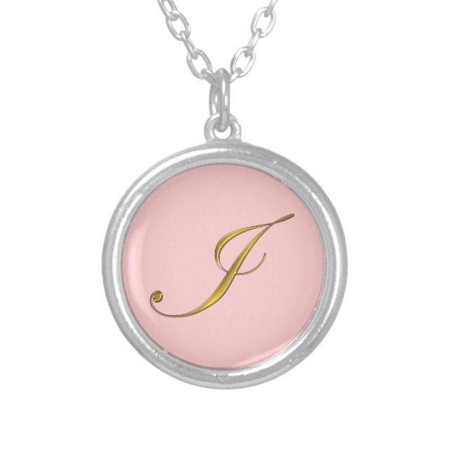 Gold Monogram I Initial Necklace (Front)