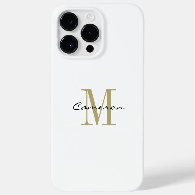 Gold Monogram Initial and Name Personalized Case-Mate iPhone Case (Back)