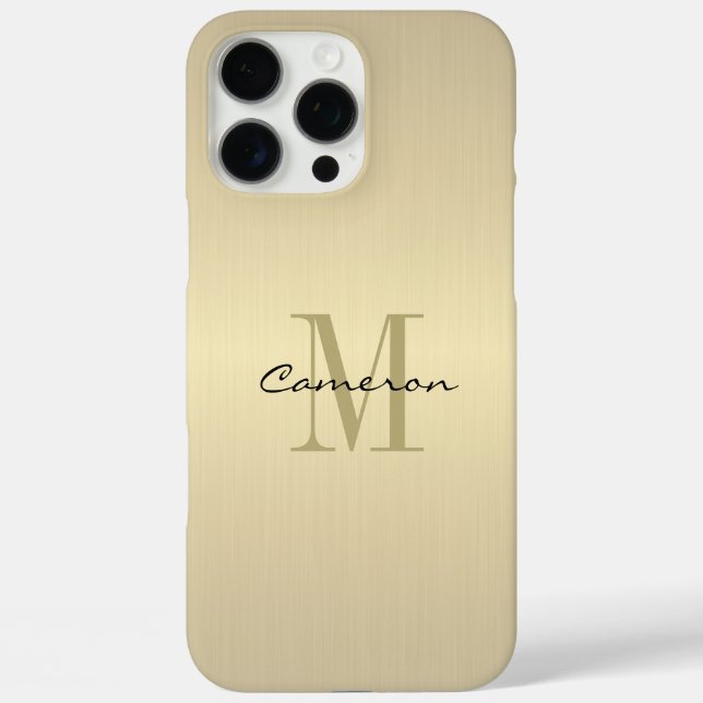 Gold Monogram Initial and Name Personalized  Case-Mate iPhone Case (Back)
