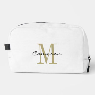 Gold Monogram Initial and Name Personalized Dopp Kit