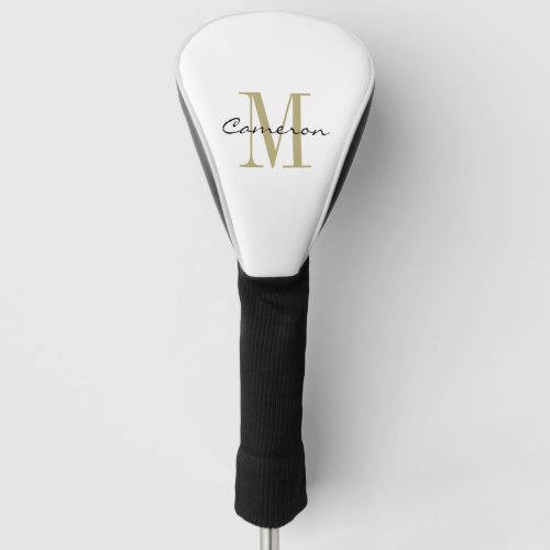 Gold Monogram Initial and Name Personalized Gift Golf Head Cover