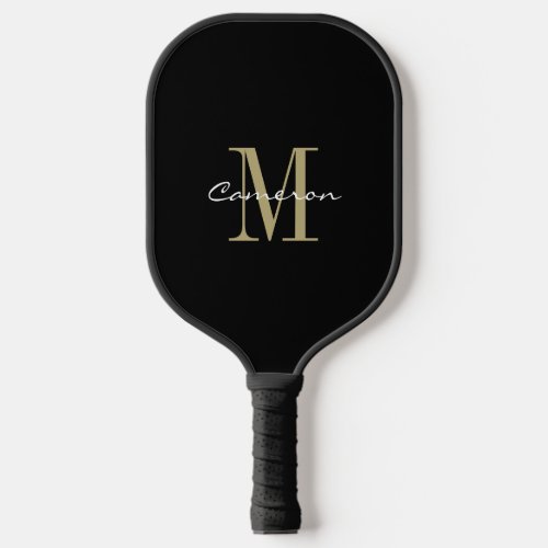 Gold Monogram Initial and Name Personalized Gift  Pickleball Paddle