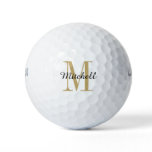 Gold Monogram Initial and Name Personalized Golf Balls