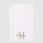 Gold Monogram Initial and Name Personalized Golf Towel