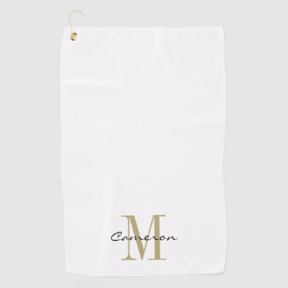 Gold Monogram Initial and Name Personalized Golf Towel