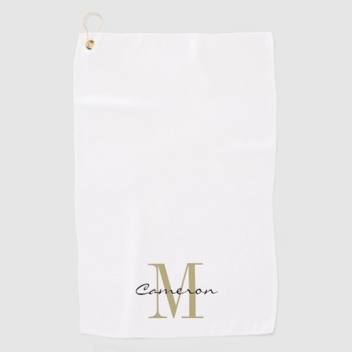 Gold Monogram Initial and Name Personalized Golf Towel