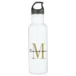 Gold Monogram Initial and Name Personalized  Stainless Steel Water Bottle