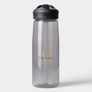 Gold Monogram Initial and Name Personalized Water Bottle