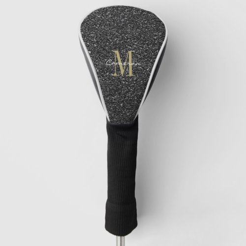 Gold Monogram Initial and Name Sandpaper Golf Head Golf Head Cover