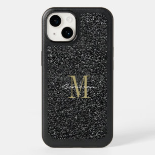 Gold Monogram Initial and Name Sandpaper OtterBox iPhone 14 Case