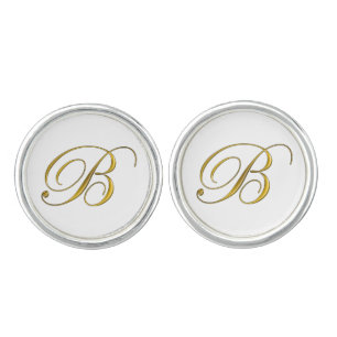 Gold Monogram Initial B Cufflinks