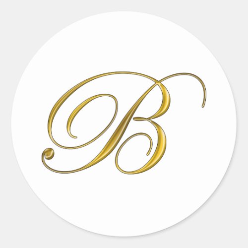 Gold Monogram Initial B Stickers