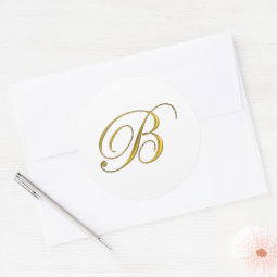 Gold Monogram Initial B Stickers | Zazzle