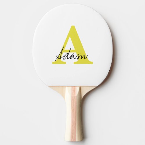 Gold Monogram Initial Custom Name Gift Fathers Day Ping Pong Paddle