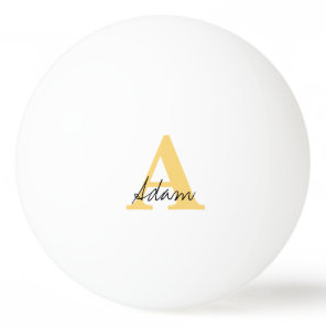 Gold Monogram Initial Custom Name Gift Favors Cool Ping Pong Ball