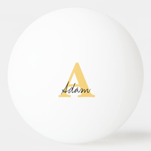 Gold Monogram Initial Custom Name Gift Favors Cool Ping Pong Ball