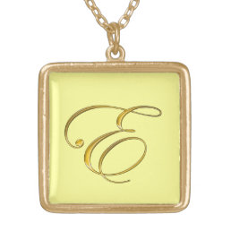 Gold Monogram Initial E Necklace