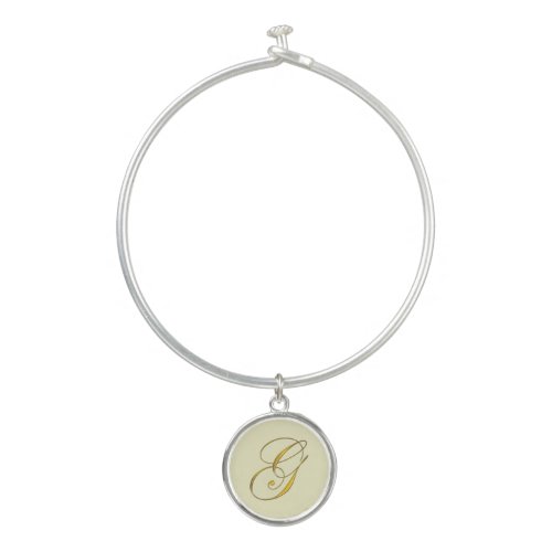 Gold Monogram Initial G Bangle Bracelet