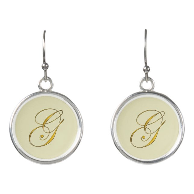 Gold Monogram Initial G Earrings (Front)