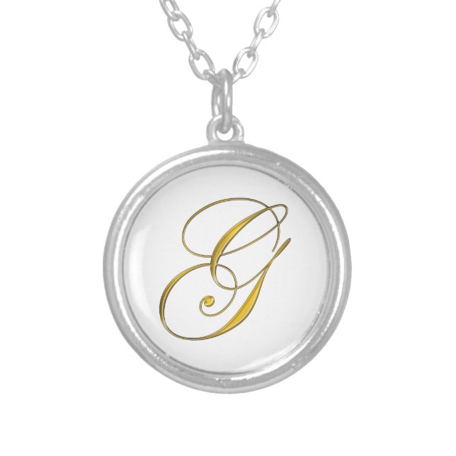 Gold Monogram Initial G Necklace (Front)