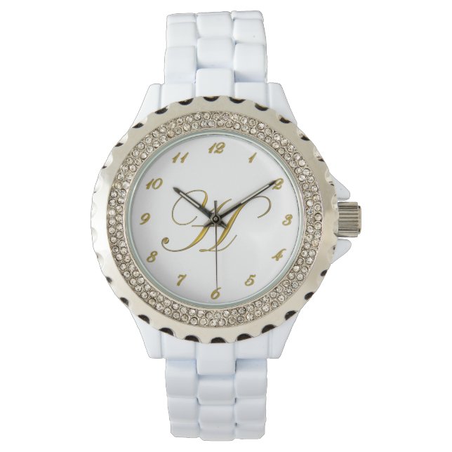Gold Monogram Initial H Watch (Front)